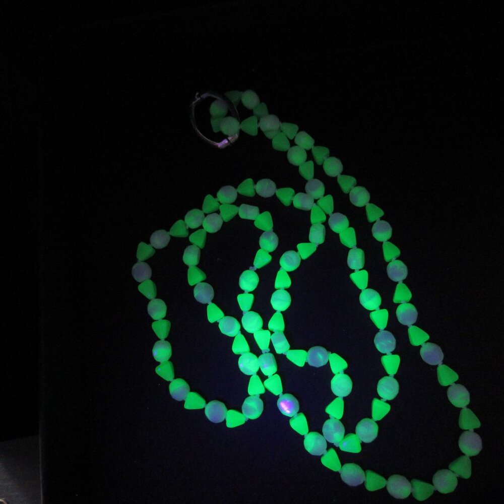 Uranium glass bead necklace